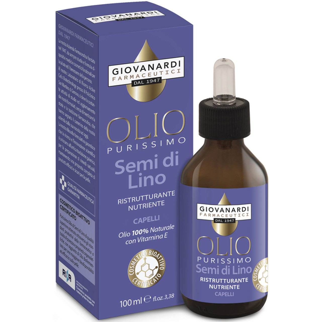 OLIO PURISSIMO SEMI DI LINO RISTRUTTURANTE NUTRIENTE CAPELLI