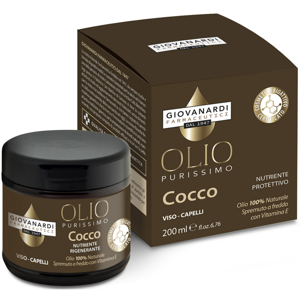 OLIO PURISSIMO COCCO NUTRIENTE PROTETTIVO VISO e CAPELLI