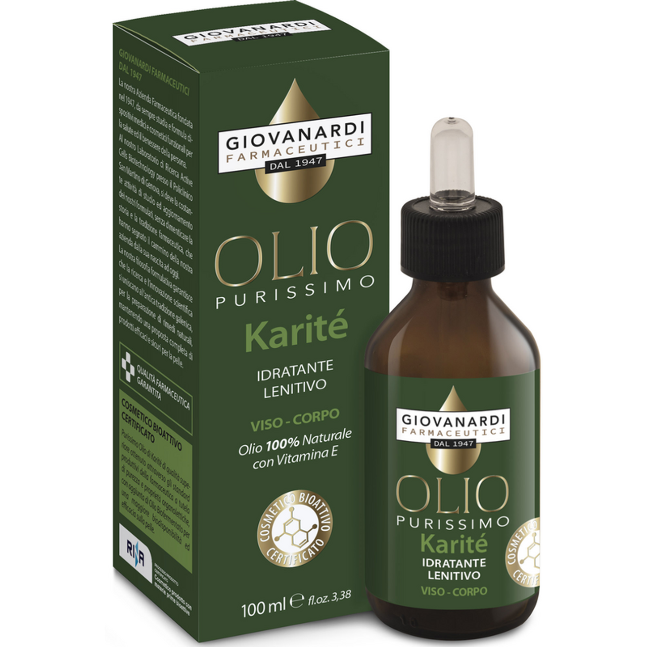 OLIO PURISSIMO KARITE' IDRATANTE LENITIVO VISO e CORPO